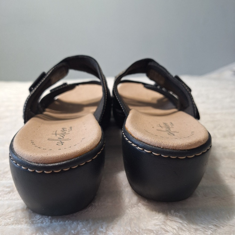 Clarks Collection Merliah Karli Sandals Womens 8 Black Slip On Adjustable... - Picture 11 of 12